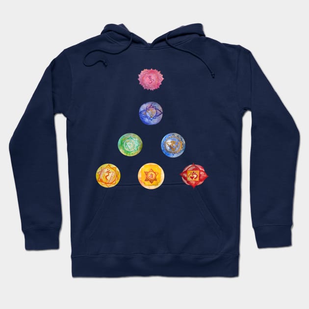 7 Chakras Pyramid Hoodie by Manitarka